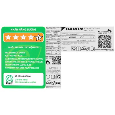 Máy lạnh Daikin Inverter 1 HP FTKY25WMVMV 